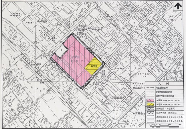 若葉駅前富士見地区地区計画　地区整備計画図