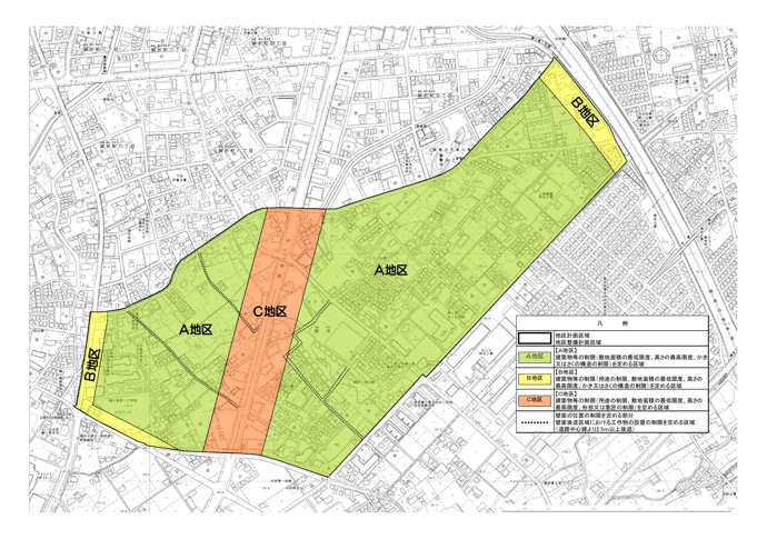 脚折地区地区計画　地区区分図