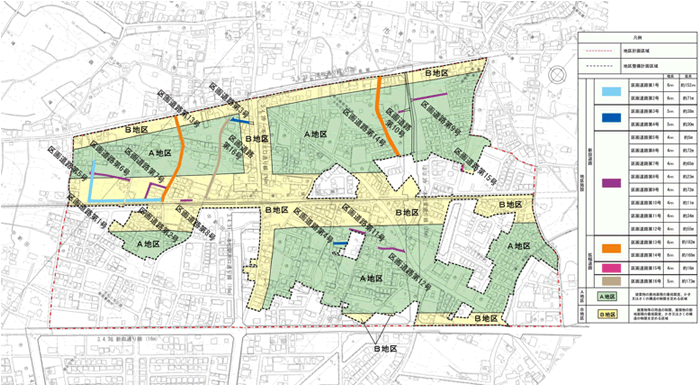 一本松地区計画　地区区分図