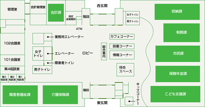鶴ヶ島市役所1階